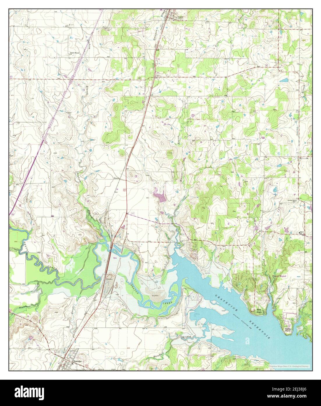 Argyle, Texas, map 1960, 124000, United States of America by Timeless