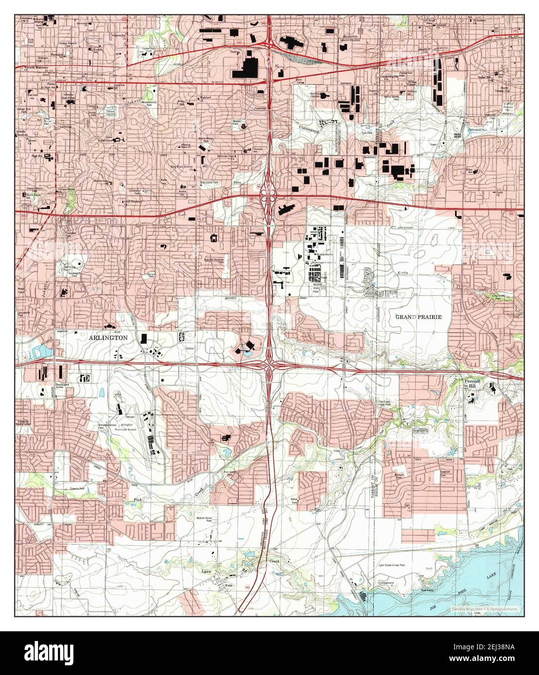 Arlington, Texas, map 1995, 124000, United States of America by