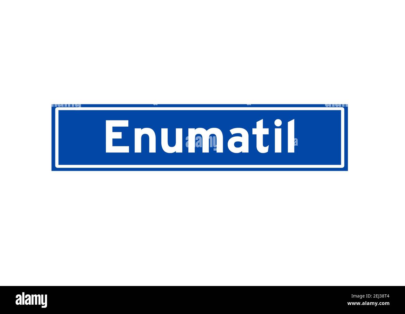 Enumatil isolated Dutch place name sign. City sign from the Netherlands. Stock Photo