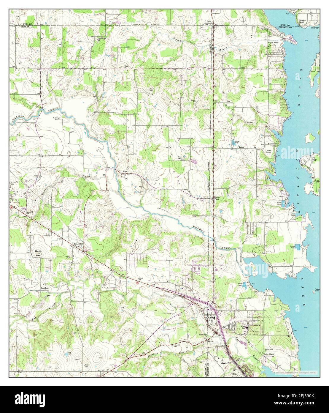Azle, Texas, map 1955, 1:24000, United States of America by Timeless Maps, data U.S. Geological Survey Stock Photo