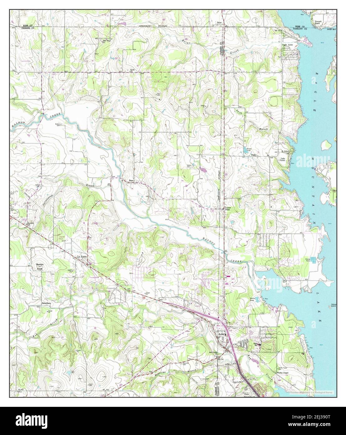 Azle, Texas, map 1955, 1:24000, United States of America by Timeless Maps, data U.S. Geological Survey Stock Photo