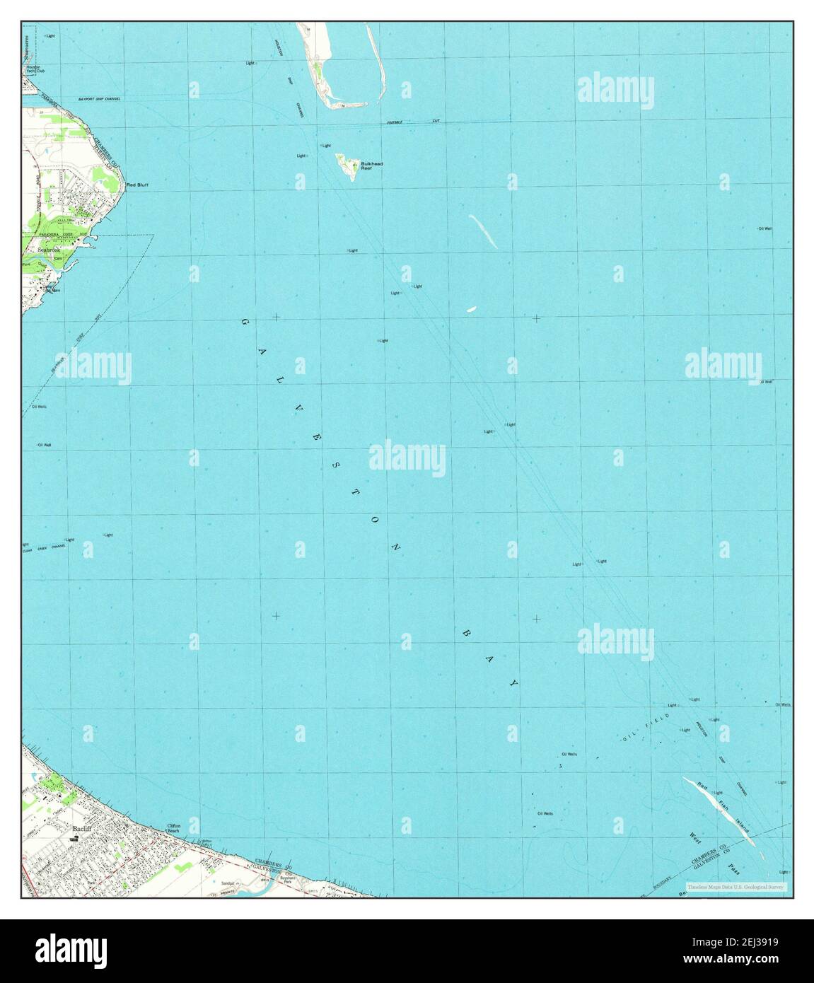 Bacliff, Texas, map 1982, 124000, United States of America by Timeless