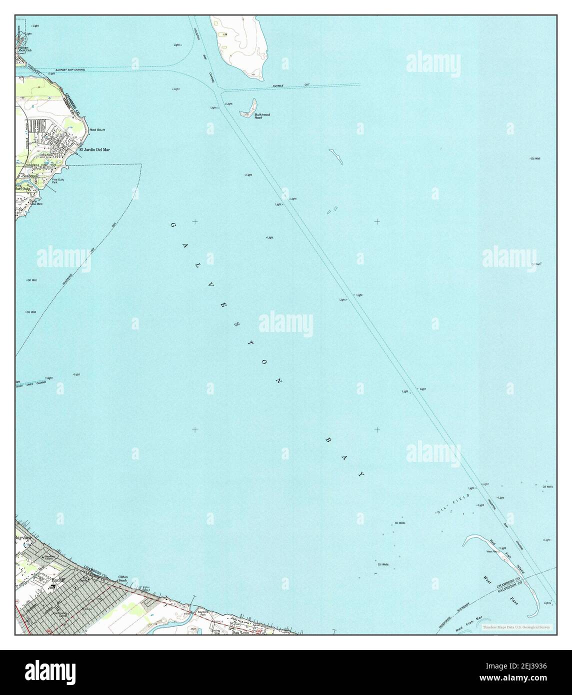 Bacliff, Texas, map 1993, 124000, United States of America by Timeless