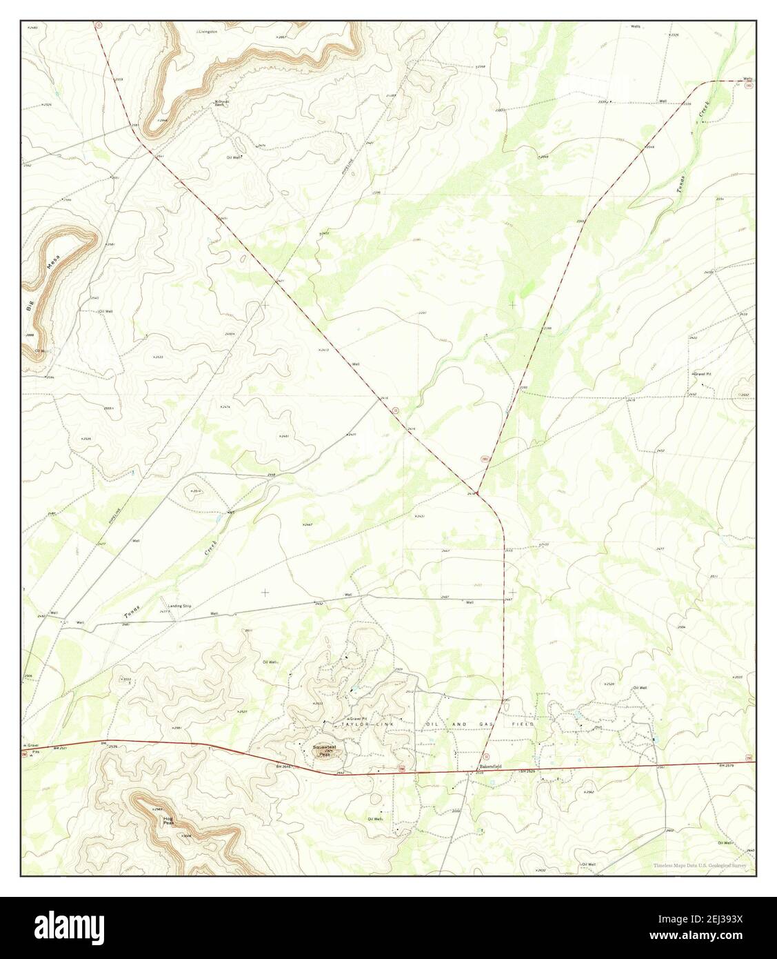 Bakersfield, Texas, map 1969, 124000, United States of America by