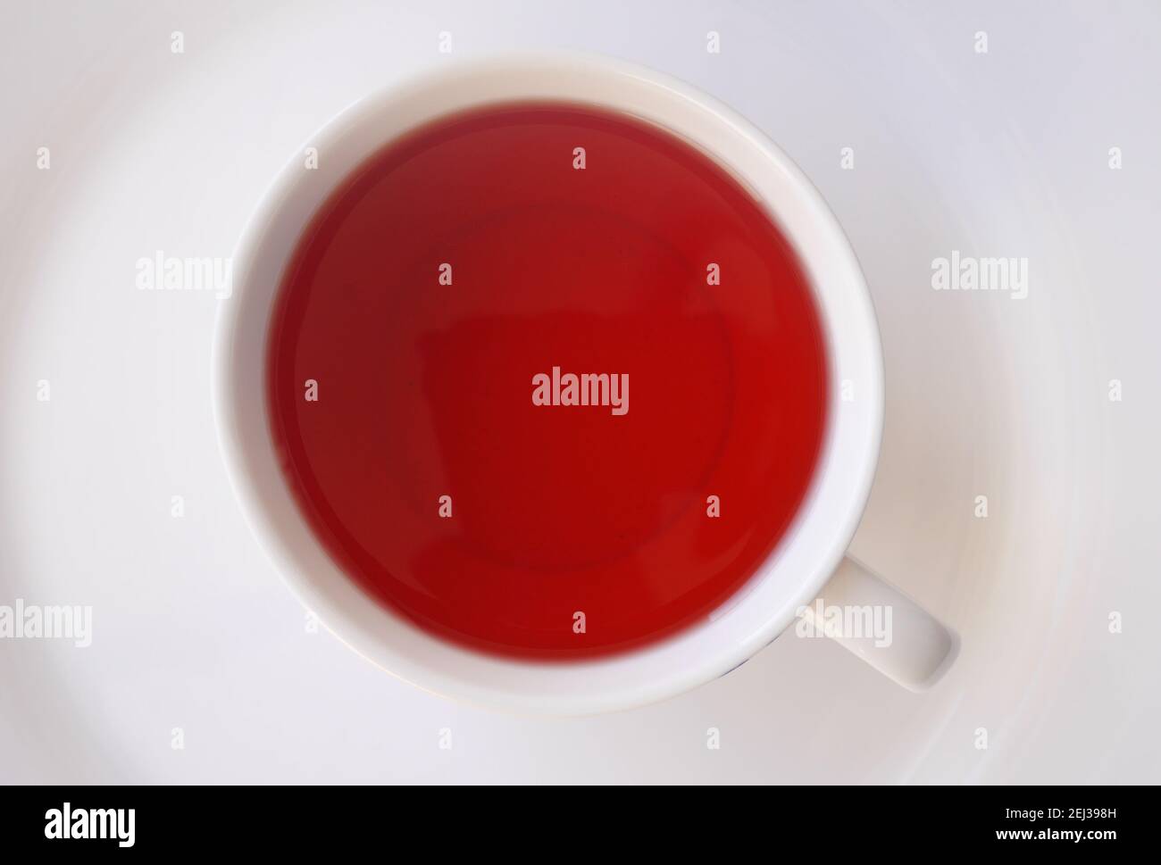 Organic hibiscus tea in a white cup Stock Photo