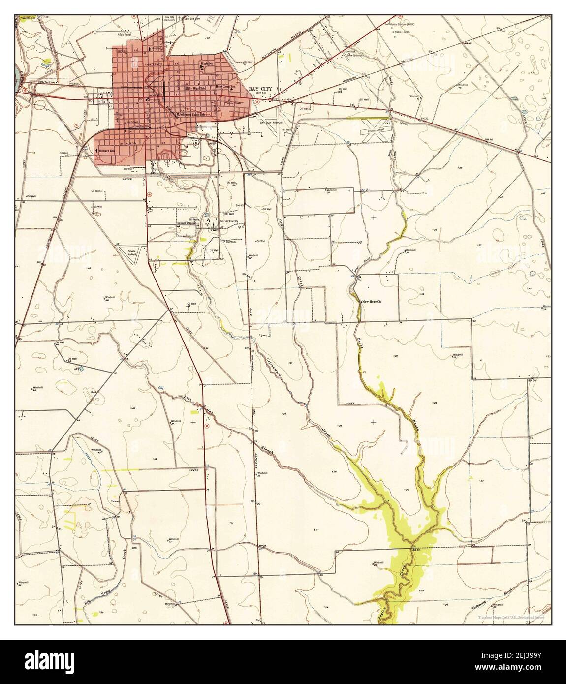 Bay City, Texas, map 1952, 124000, United States of America by