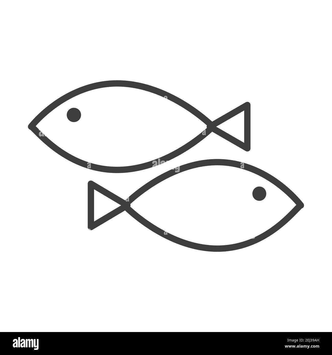 simple fish line icon vector on white background Stock Vector Image & Art -  Alamy