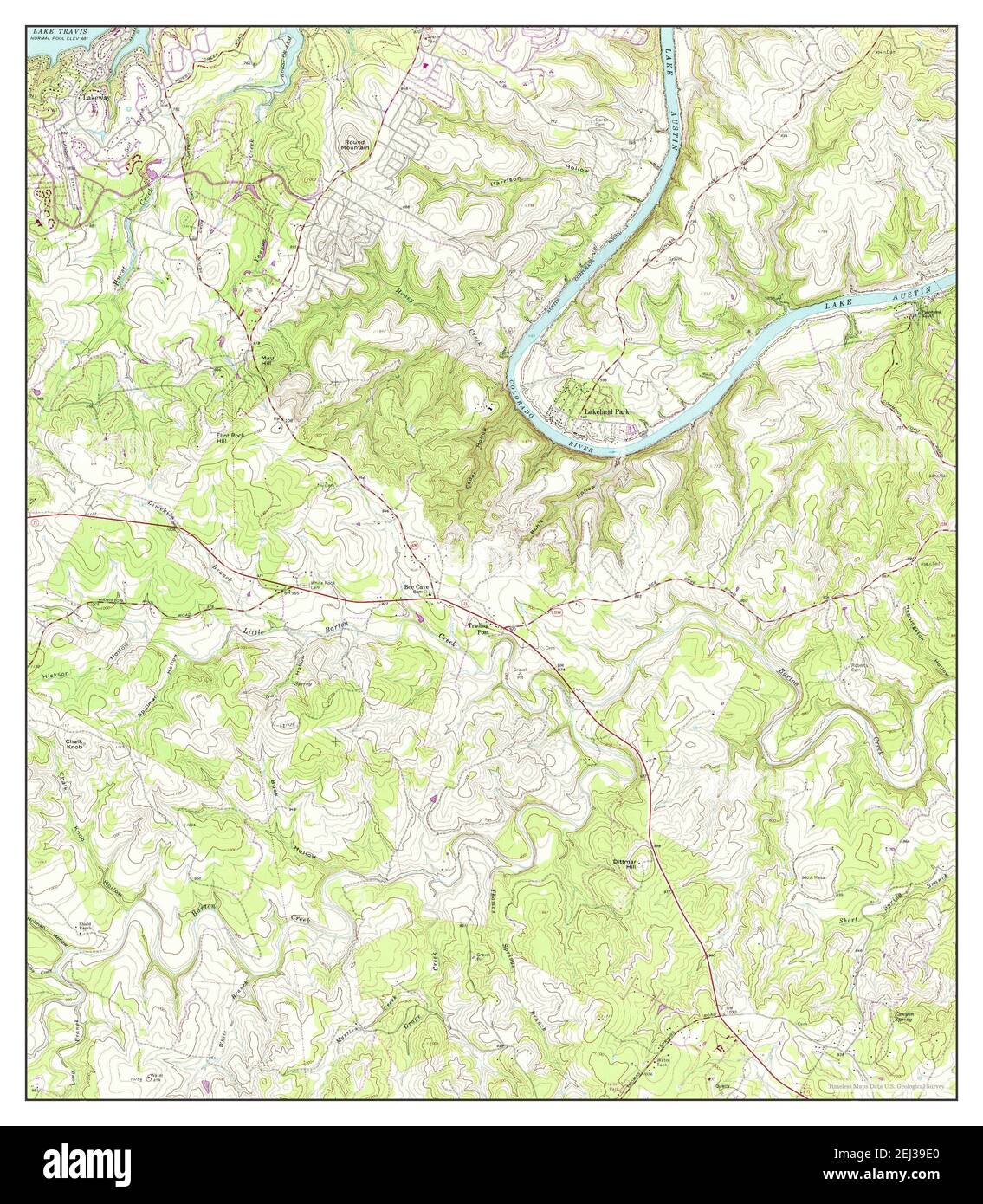 Bee Cave, Texas, map 1968, 124000, United States of America by