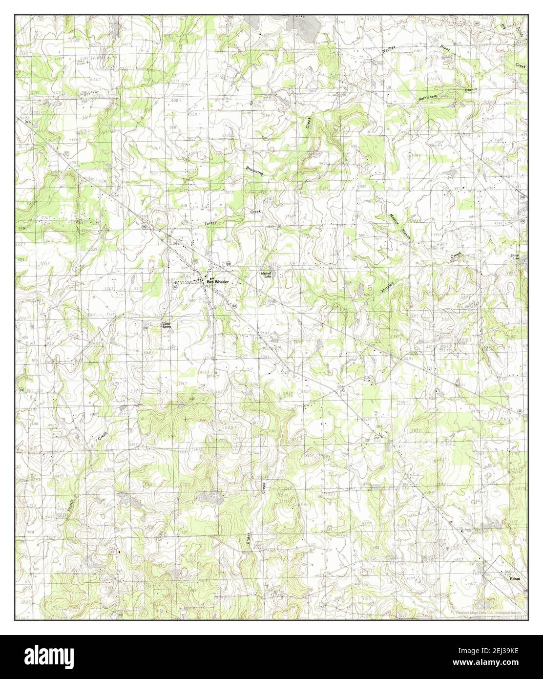 Ben Wheeler, Texas, map 1984, 124000, United States of America by