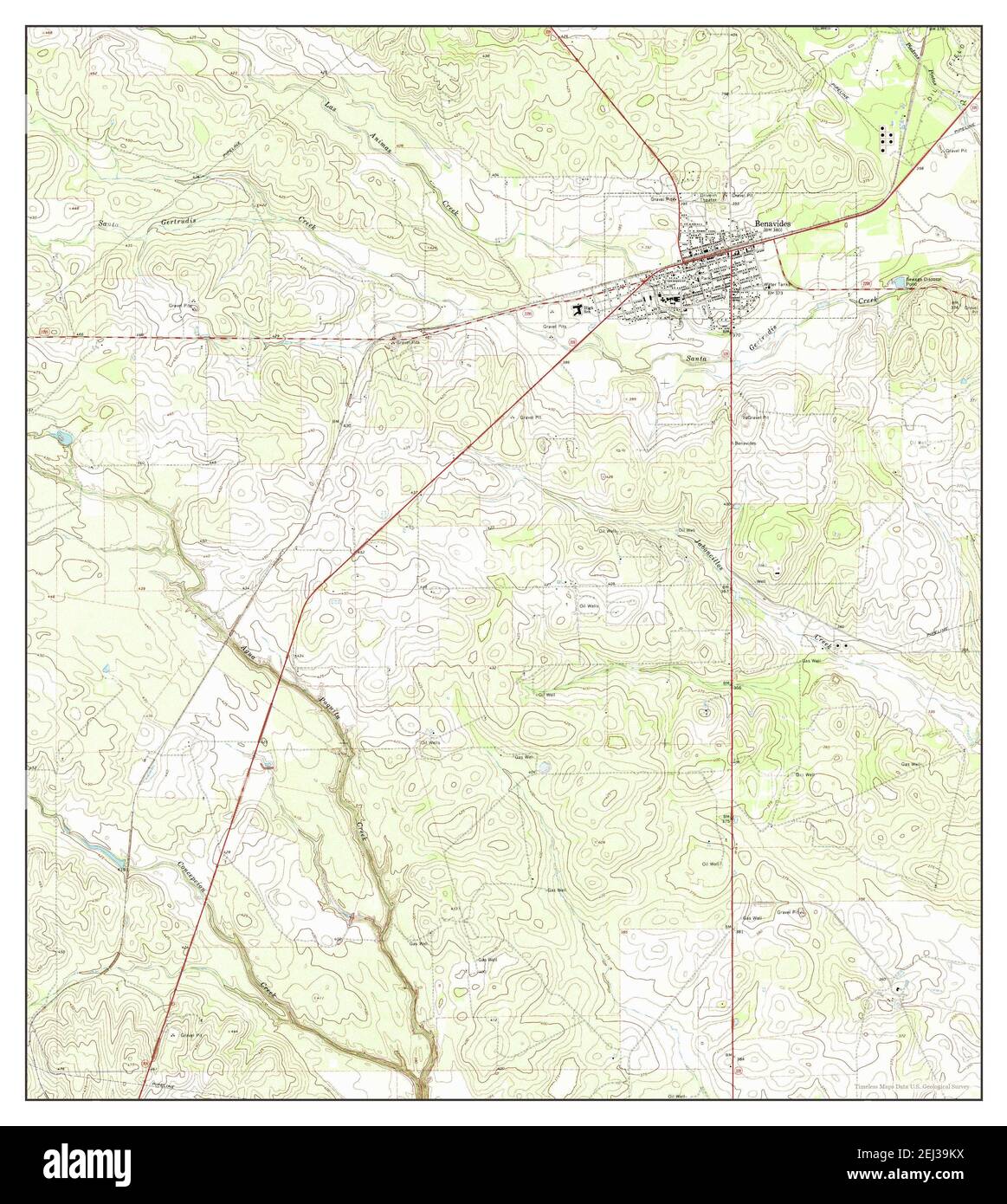 Benavides, Texas, map 1968, 124000, United States of America by