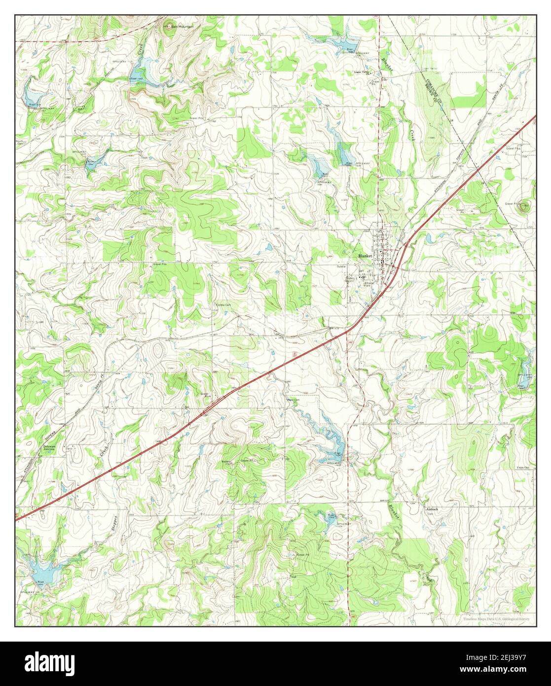 Blanket, Texas, map 1966, 124000, United States of America by Timeless