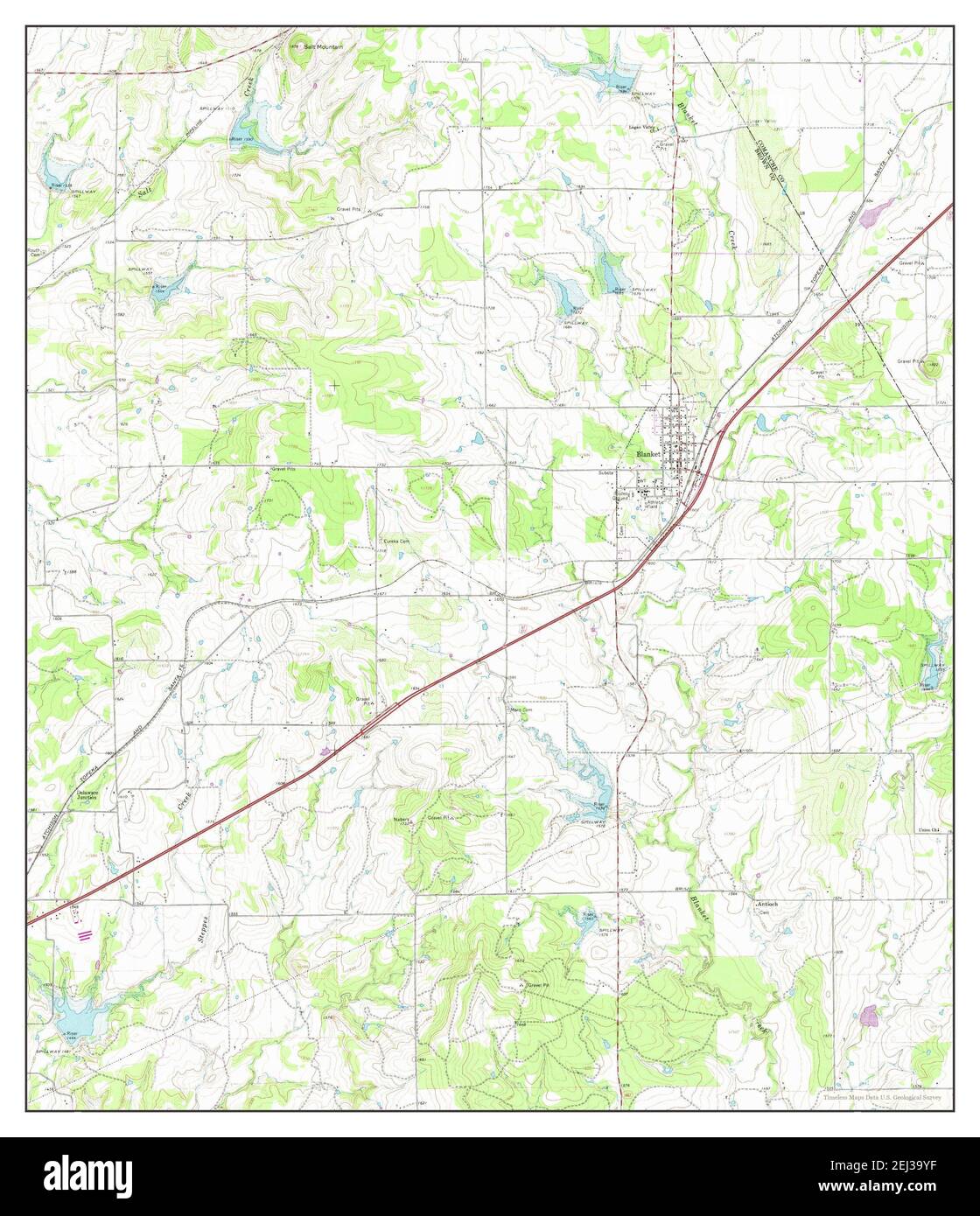 Blanket, Texas, map 1966, 124000, United States of America by Timeless Maps, data U.S