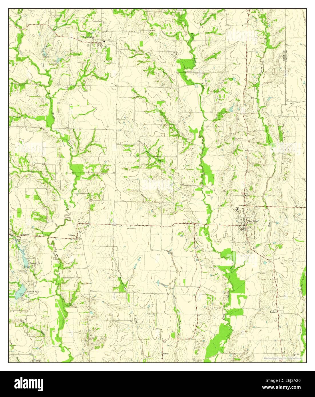 Blue Ridge, Texas, map 1960, 124000, United States of America by Timeless Maps, data U.S