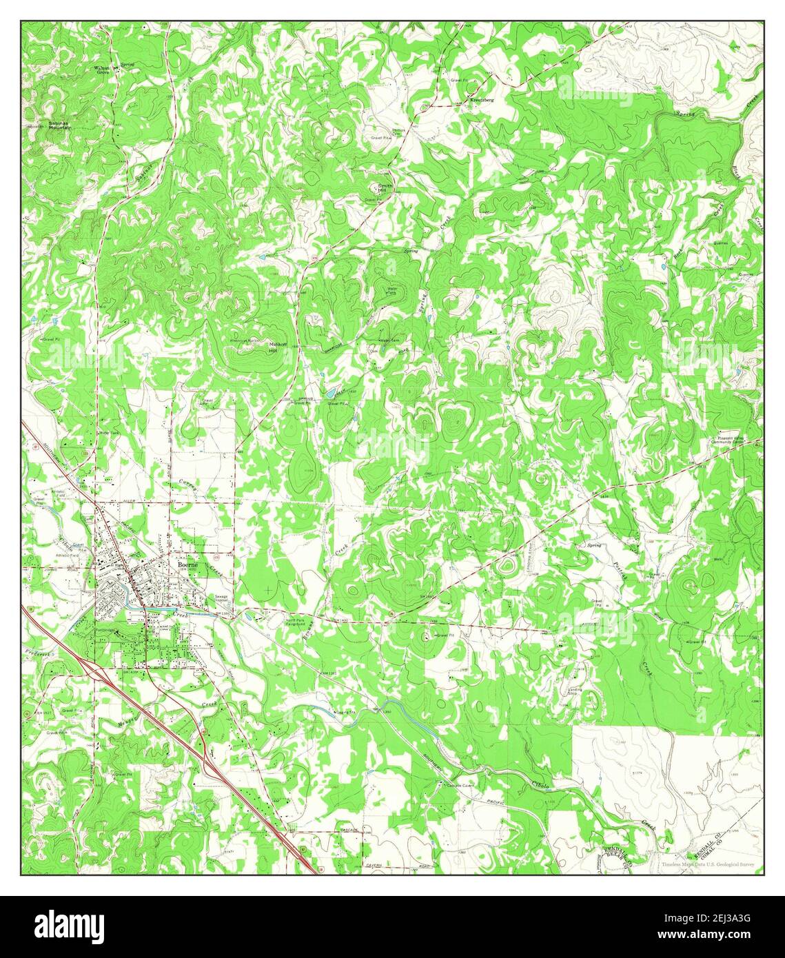 Boerne, Texas, map 1964, 1:24000, United States of America by Timeless 