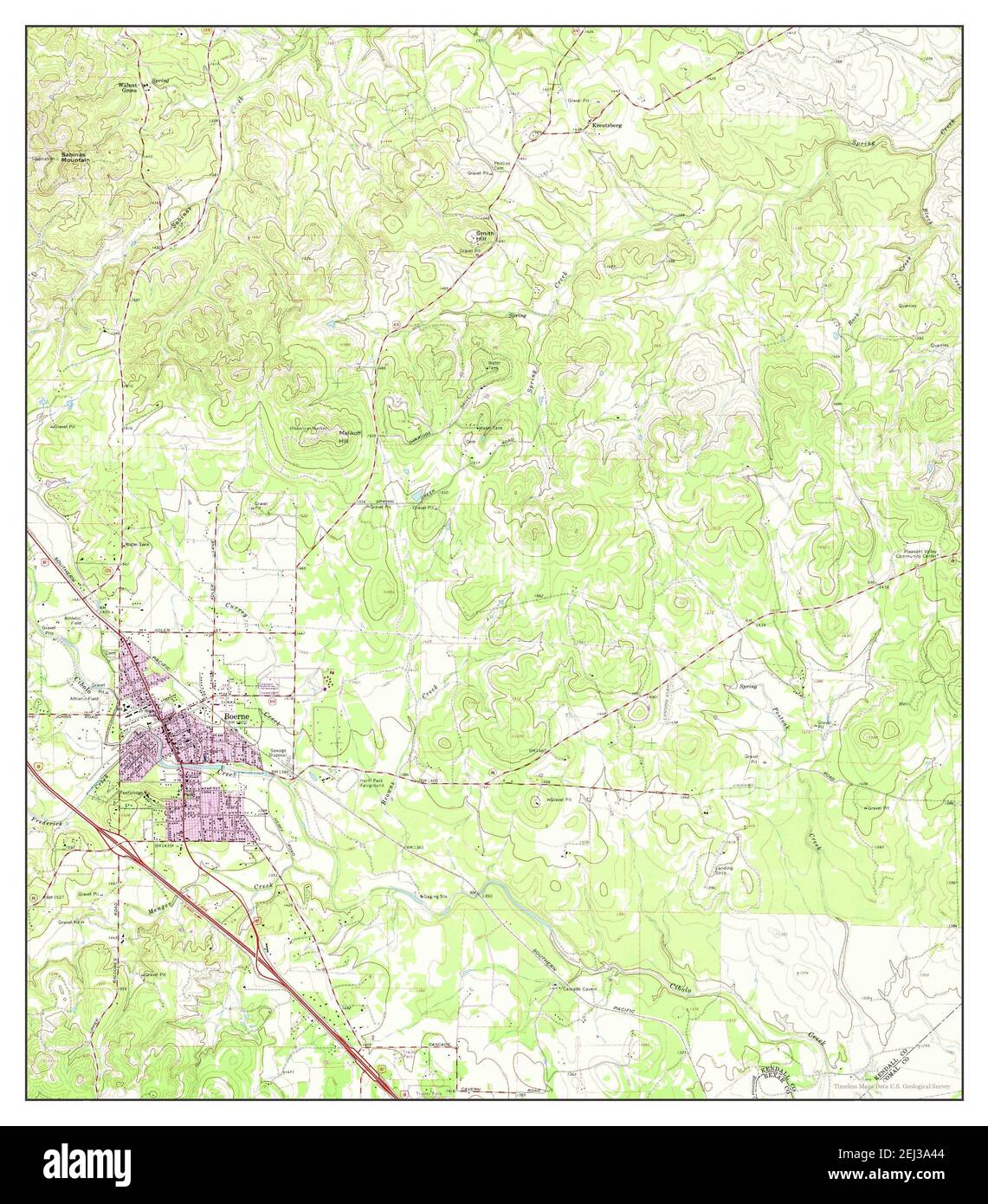 Boerne, Texas, map 1964, 1:24000, United States of America by Timeless 