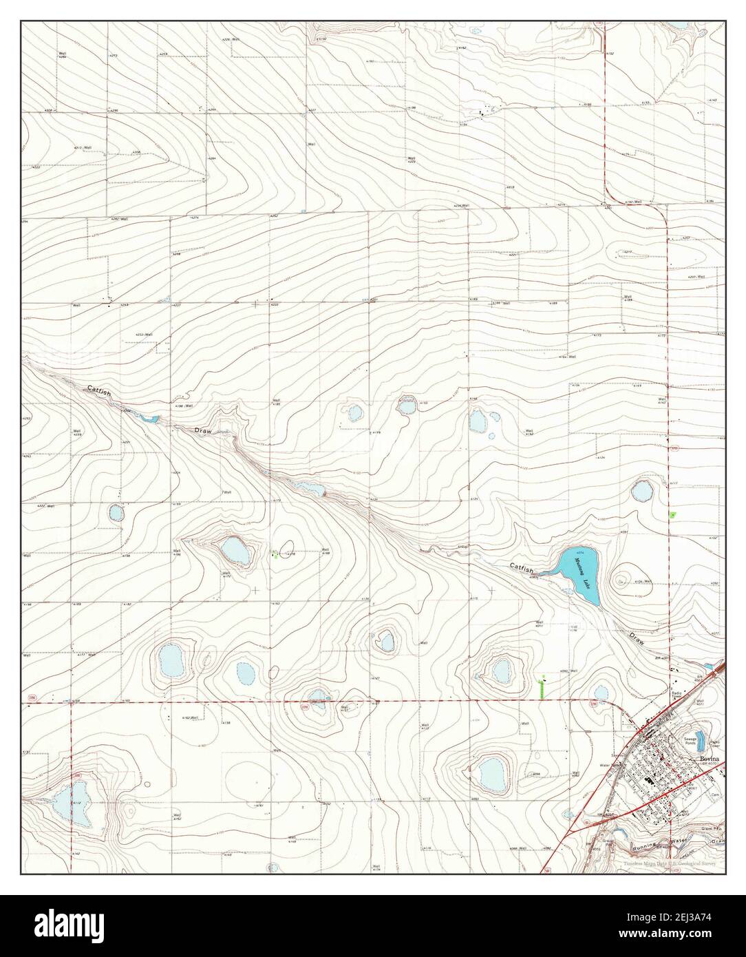 Bovina, Texas, map 1965, 124000, United States of America by Timeless