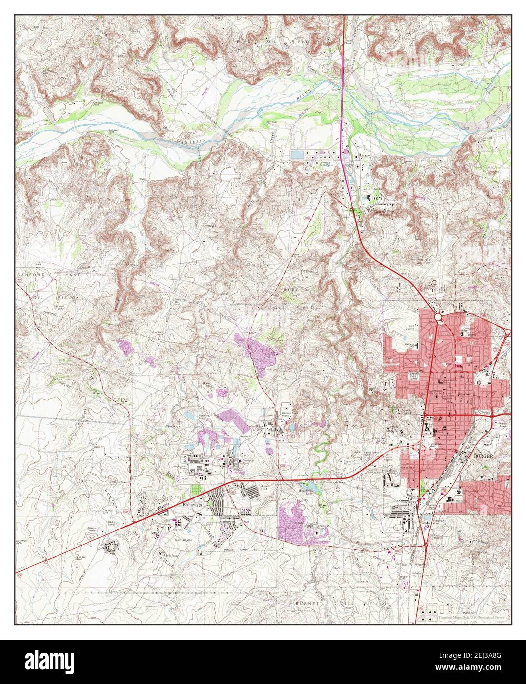 Texas, map 1970, 124000, United States of America by Timeless