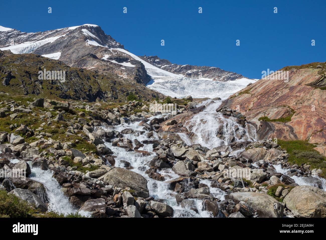 Maurer valley (Maurertal). Alpine torrent. Venediger group. Virgental. Austrian Alps. Europe Stock Photo