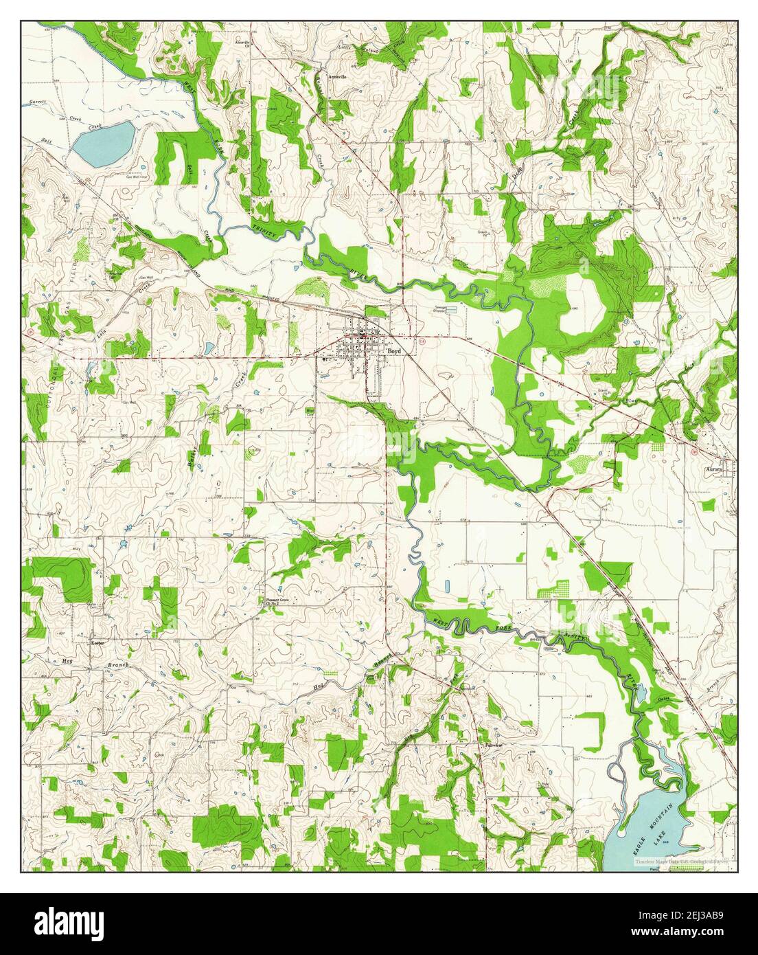 Boyd, Texas, map 1960, 124000, United States of America by Timeless Maps, data U.S. Geological