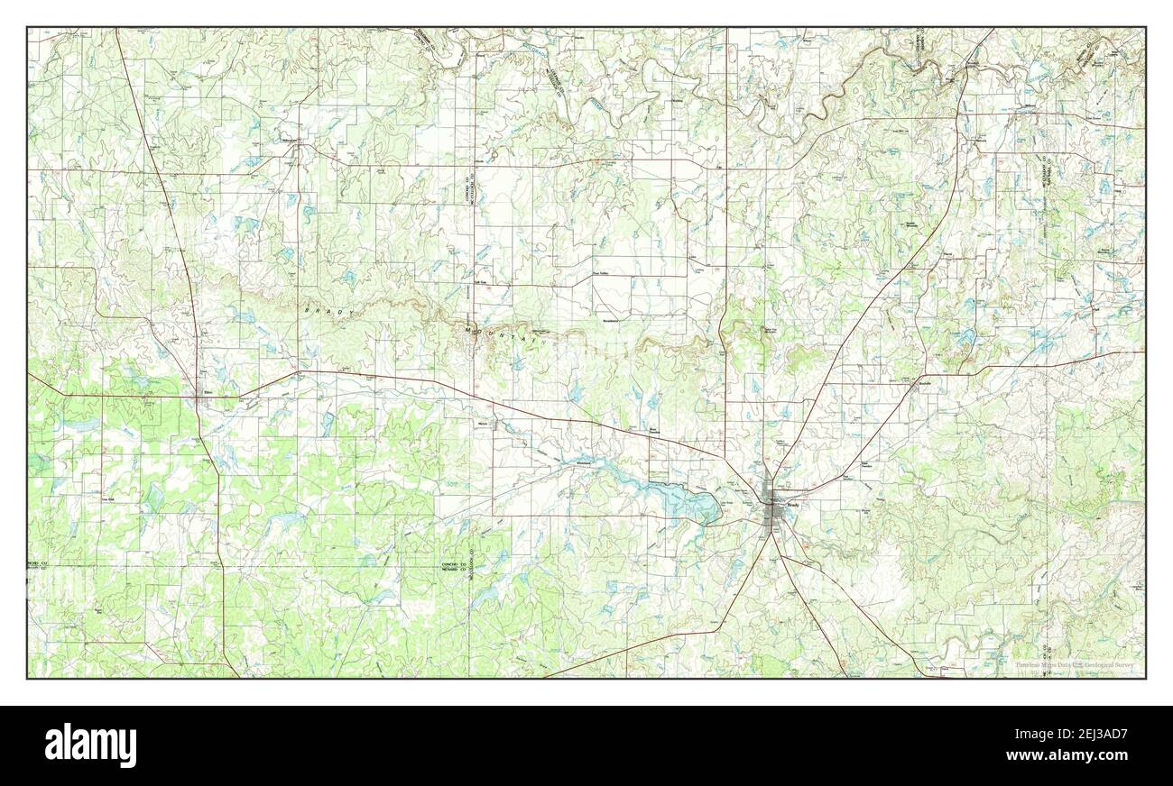 Brady, Texas, map 1985, 1:100000, United States of America by Timeless 