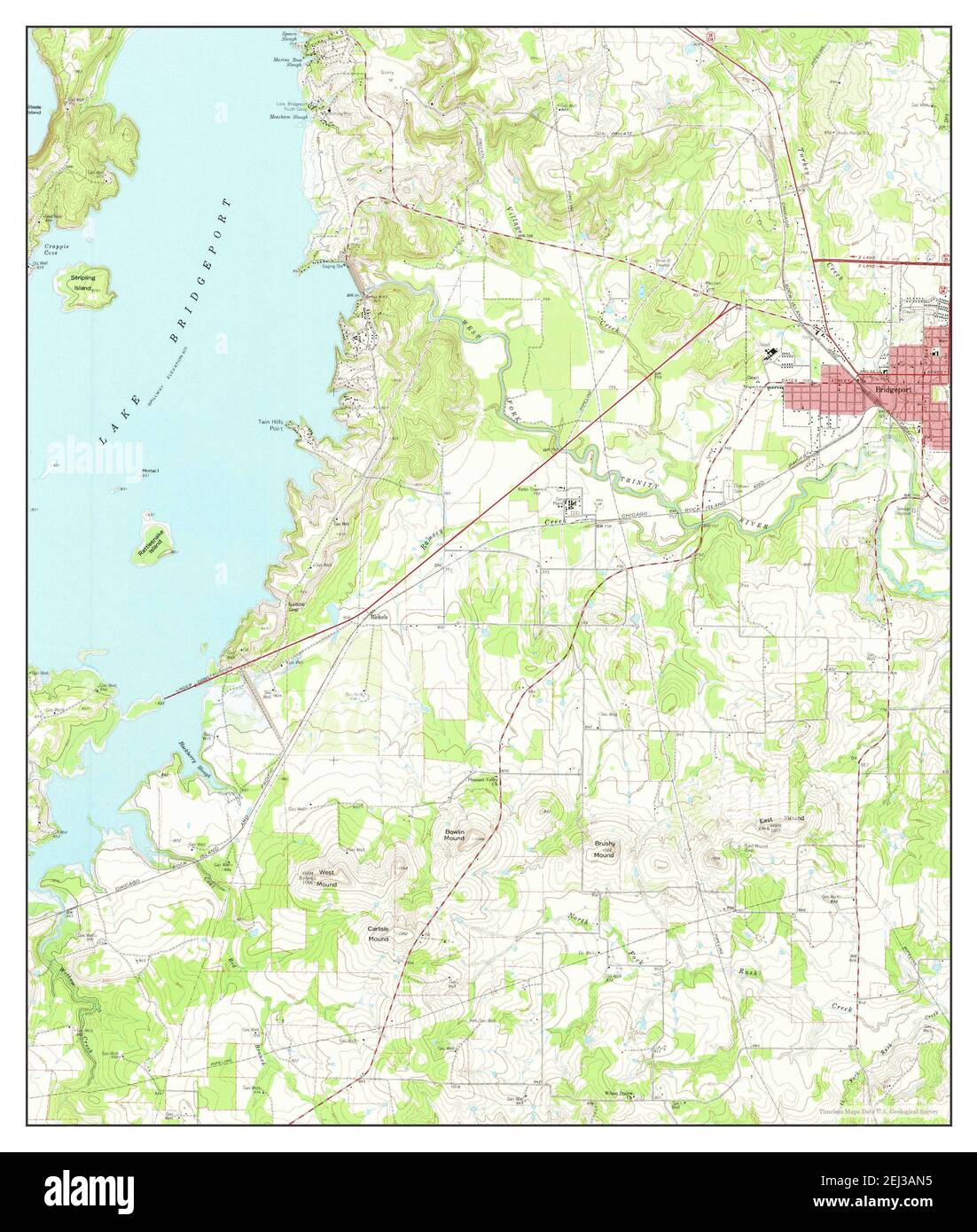 Bridgeport West, Texas, map 1960, 124000, United States of America by Timeless Maps, data U.S