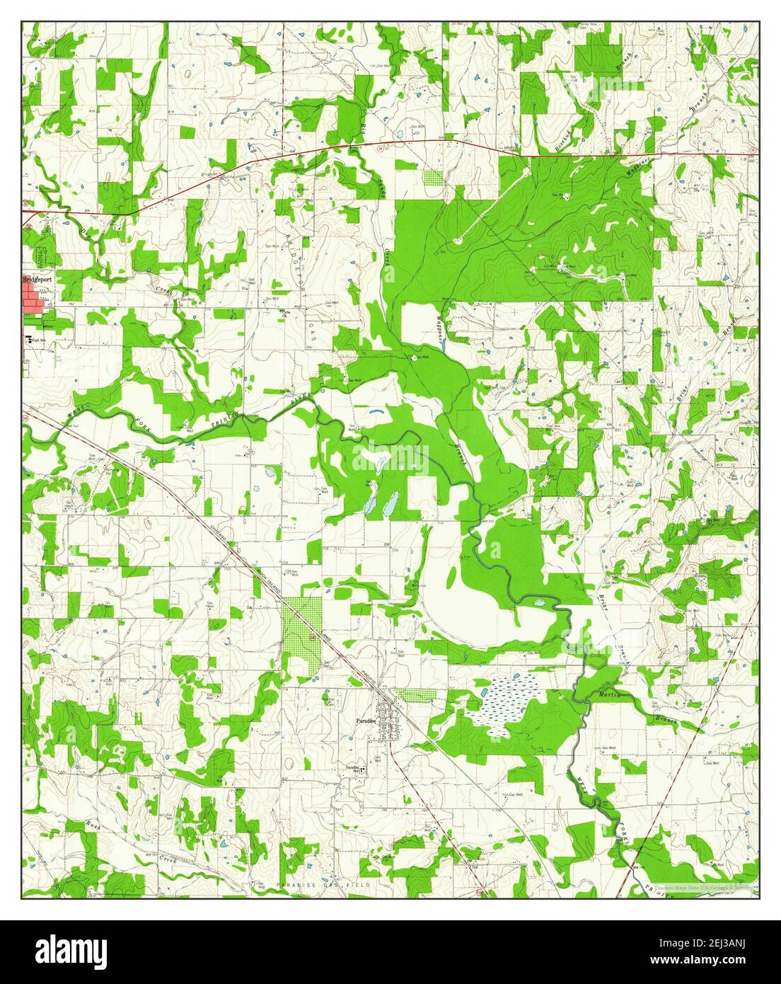 Bridgeport East, Texas, map 1960, 124000, United States of America by Timeless Maps, data U.S