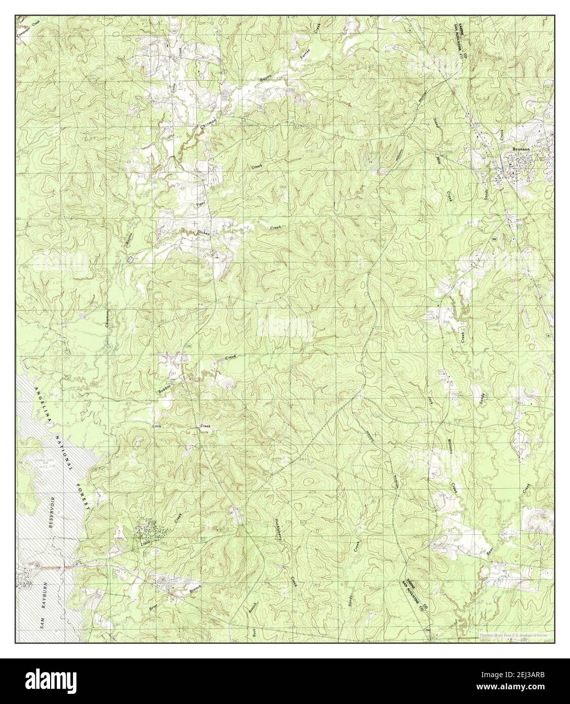 Bronson, Texas, map 1984, 124000, United States of America by Timeless