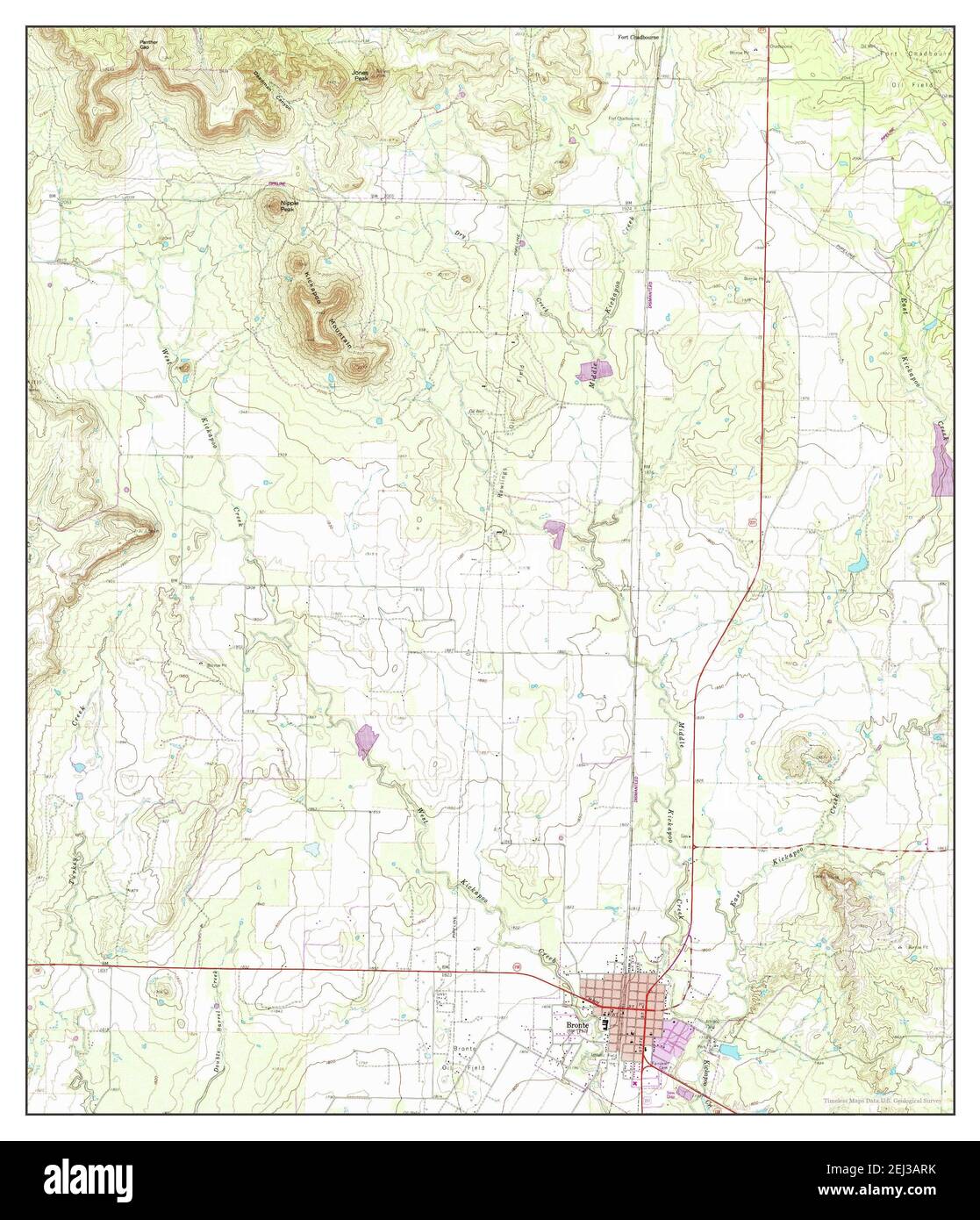 Bronte, Texas, map 1961, 124000, United States of America by Timeless