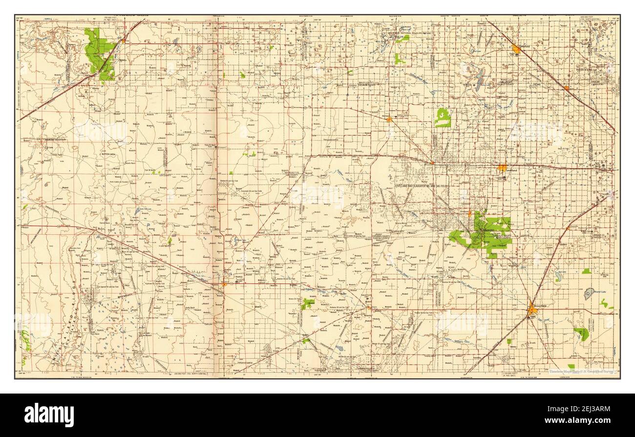 Brownfield, Texas, map 1958, 1250000, United States of America by