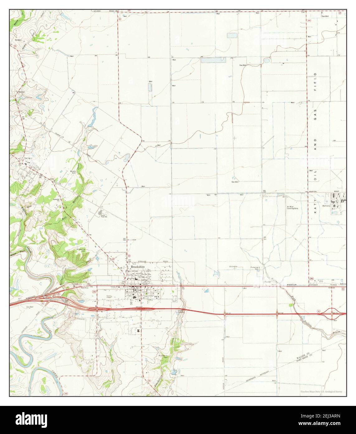 Brookshire, Texas, map 1971, 124000, United States of America by