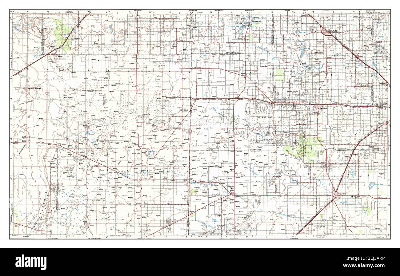 Brownfield, Texas, map 1954, 1250000, United States of America by