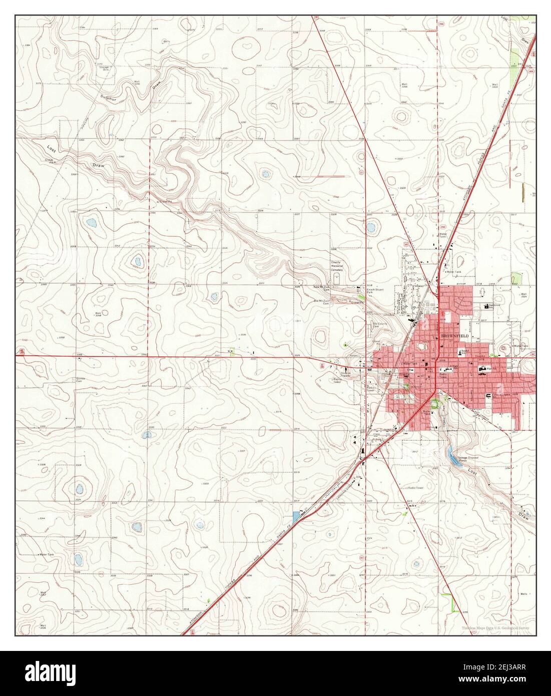 Brownfield West, Texas, map 1969, 124000, United States of America by