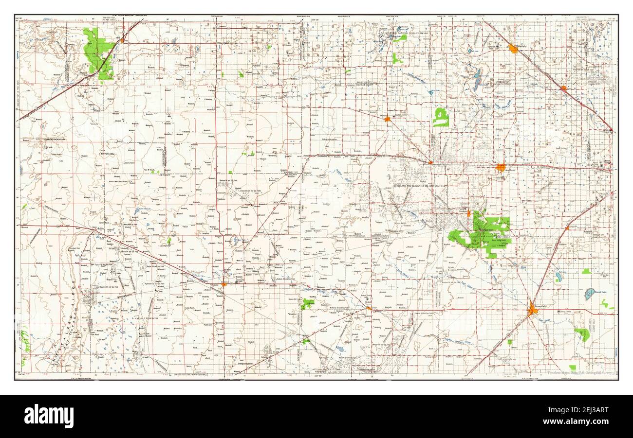 Brownfield, Texas, map 1962, 1250000, United States of America by