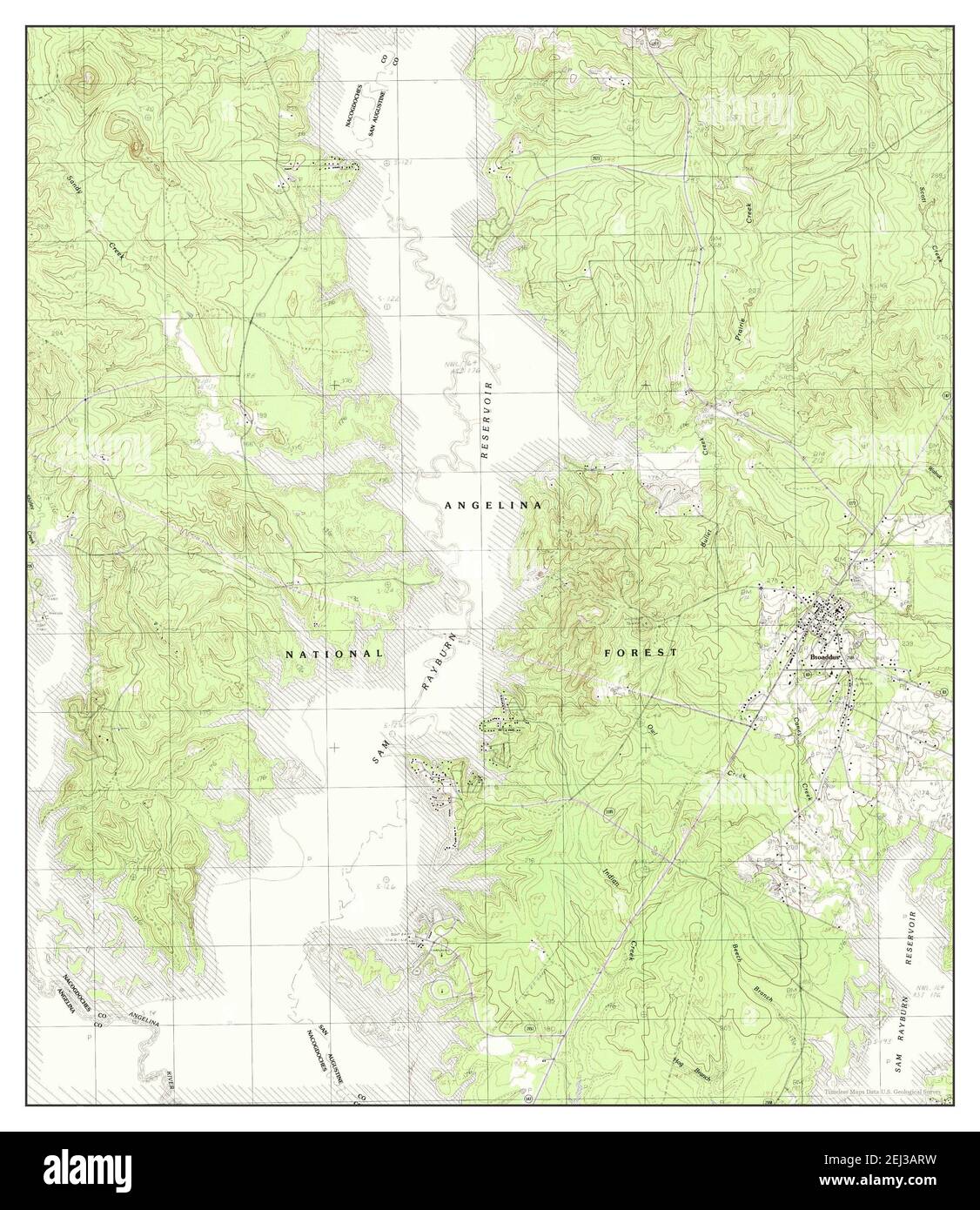 Broaddus, Texas, map 1984, 124000, United States of America by Timeless Maps, data U.S