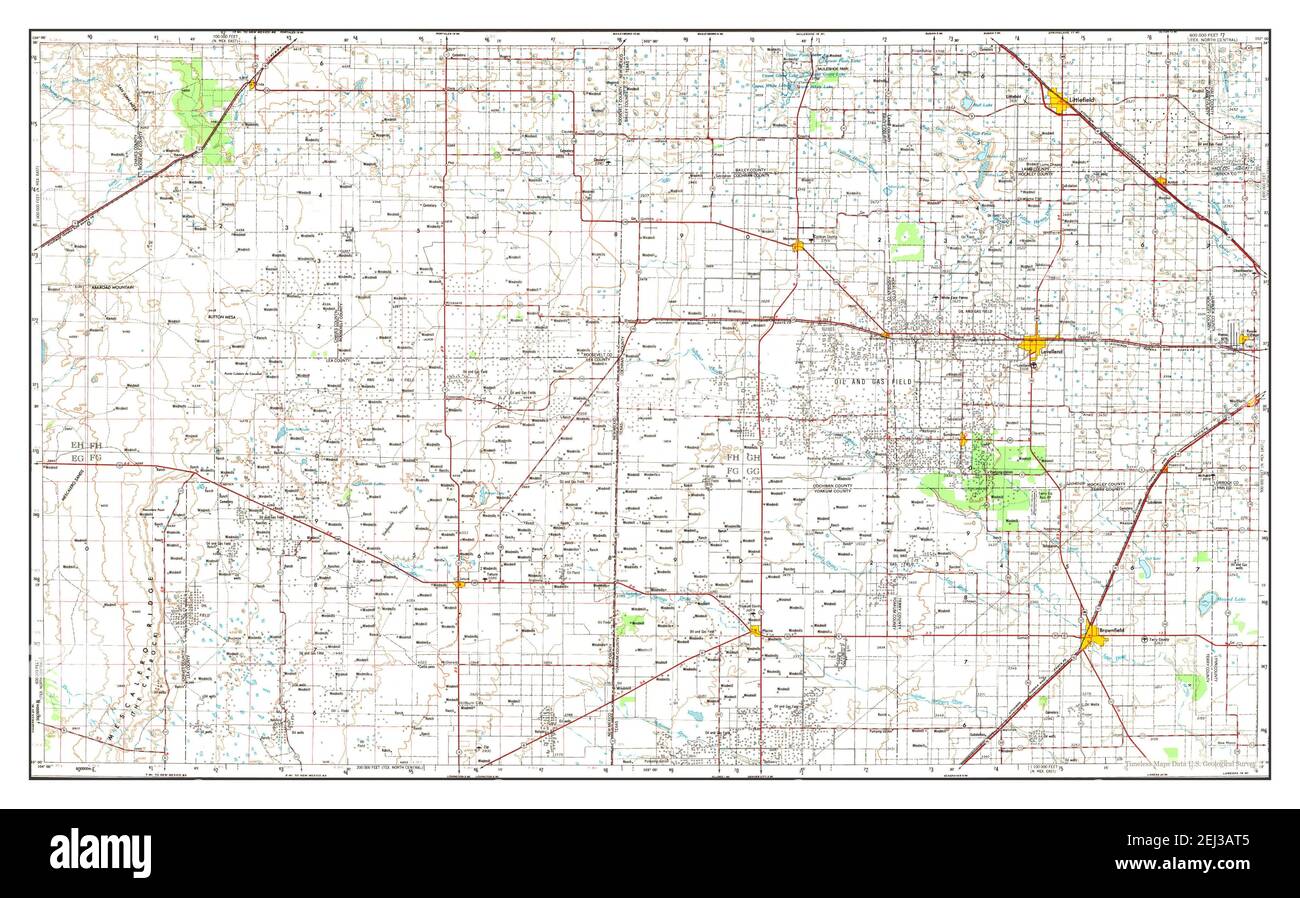 Map of brownfield texas Cut Out Stock Images & Pictures Alamy