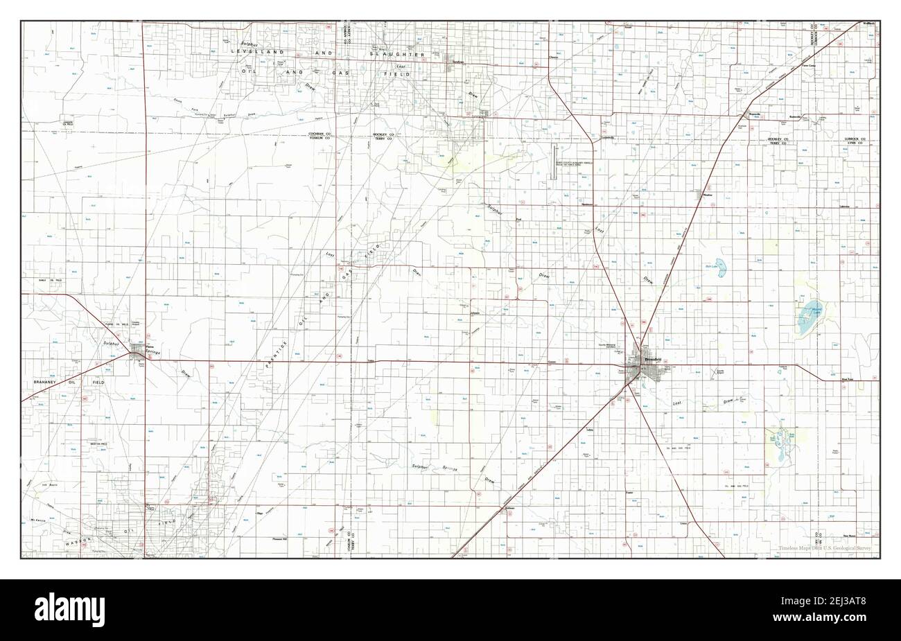 Brownfield, Texas, map 1985, 1100000, United States of America by