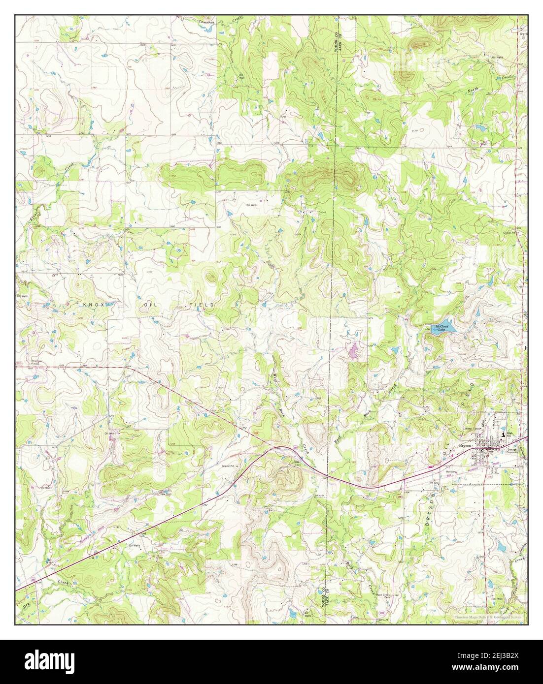 Bryson, Texas, map 1964, 124000, United States of America by Timeless Maps, data U.S