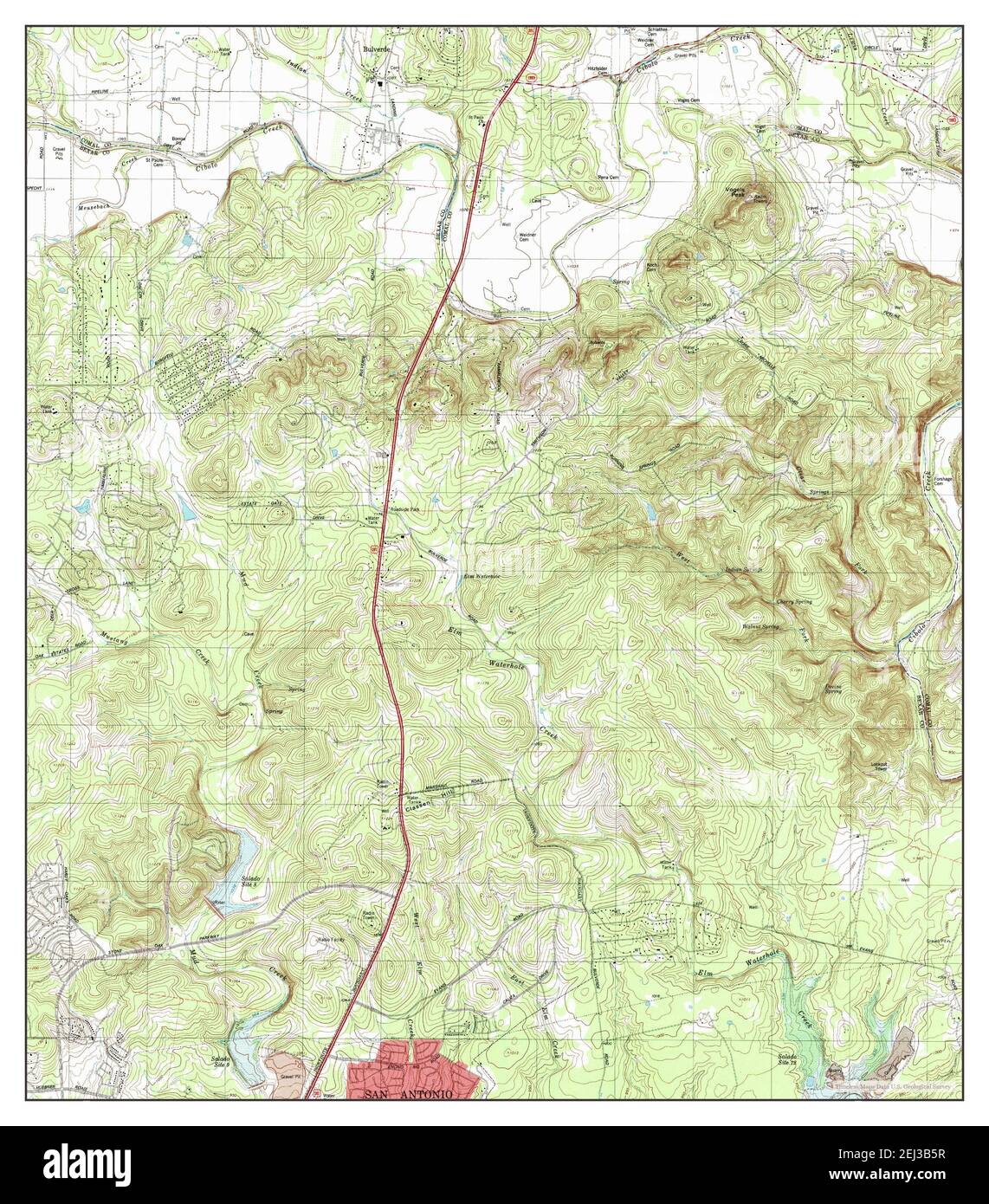 Bulverde, Texas, map 1988, 124000, United States of America by