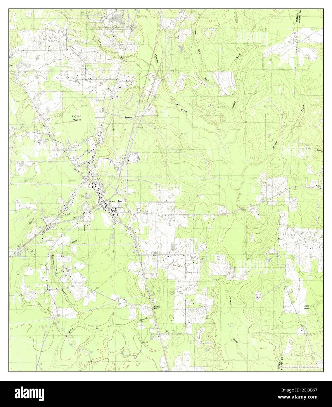 Buna, Texas, map 1984, 124000, United States of America by Timeless Maps, data U.S. Geological