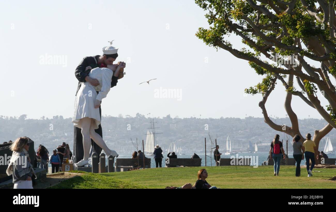 SAN DIEGO, CALIFORNIA USA 23 FEB 2020 Unconditional Surrender Statue