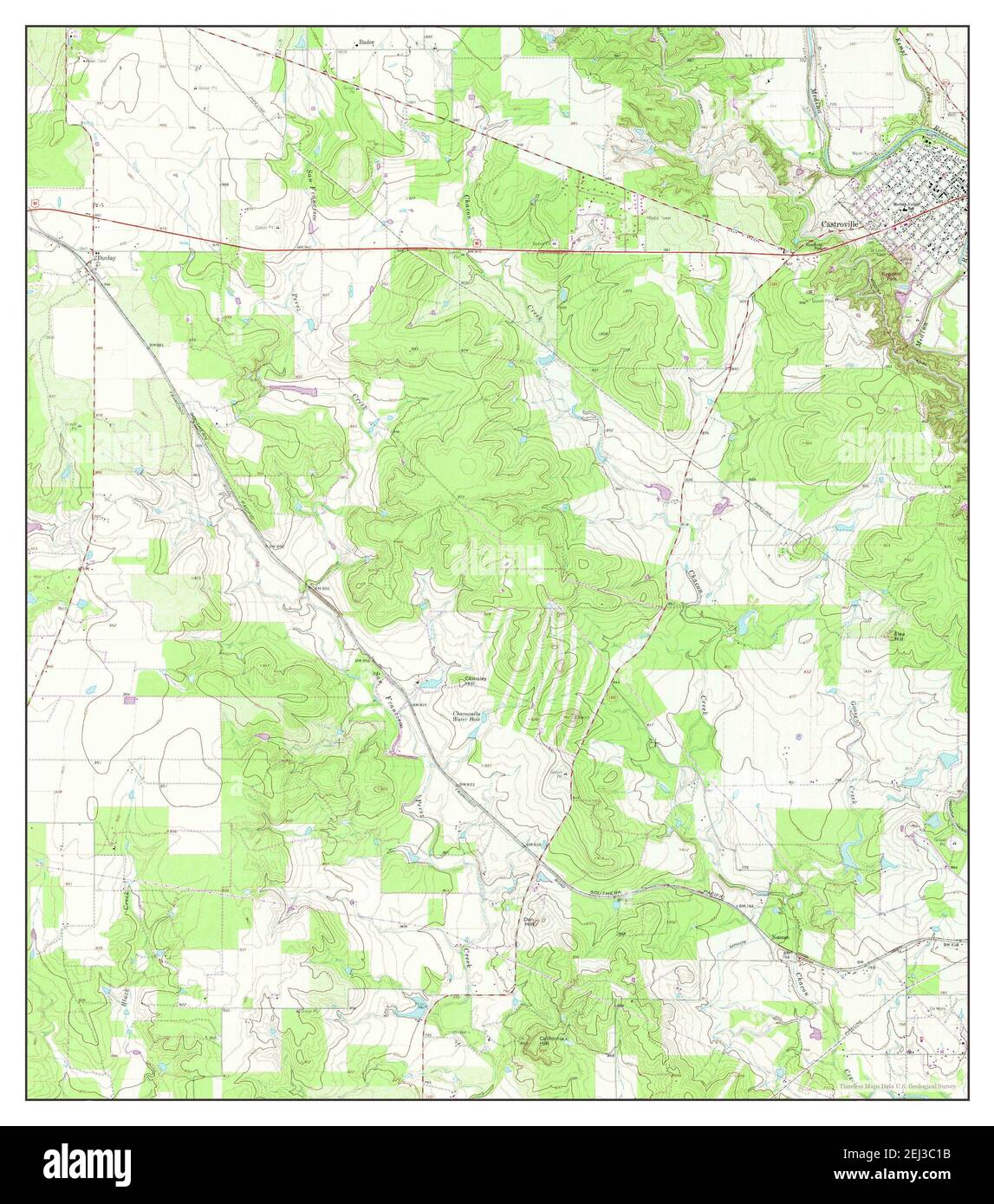 Castroville, Texas, map 1964, 1:24000, United States of America by Timeless Maps, data U.S. Geological Survey Stock Photo