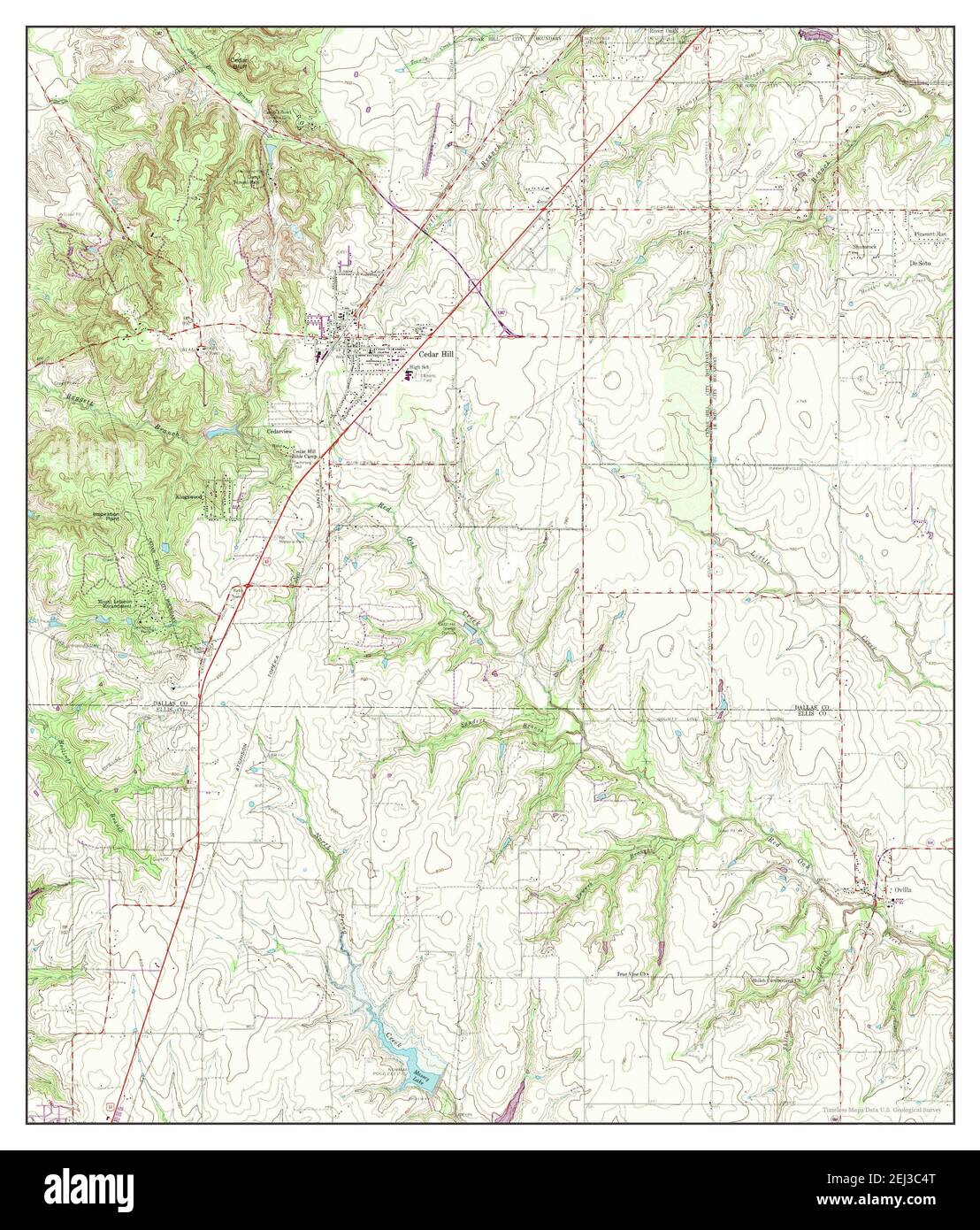 Cedar Hill, Texas, map 1959, 124000, United States of America by