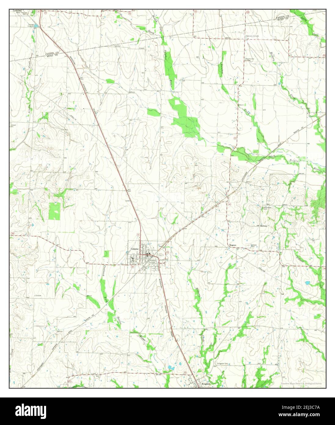 Celeste, Texas, map 1964, 1:24000, United States of America by Timeless 