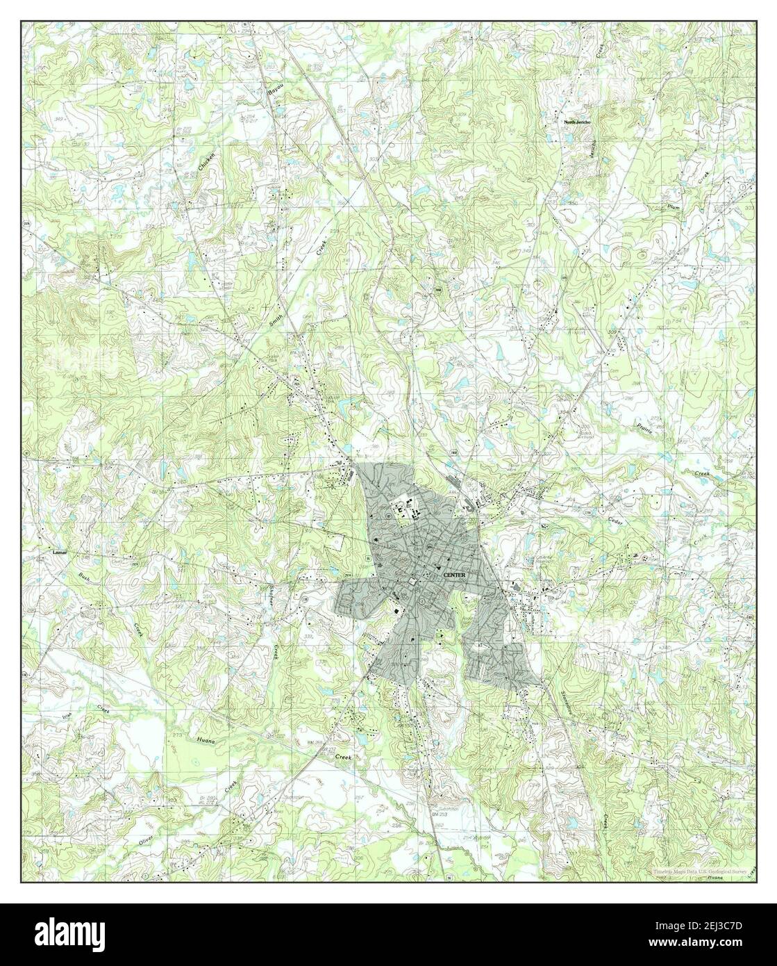 Center, Texas, map 1984, 124000, United States of America by Timeless