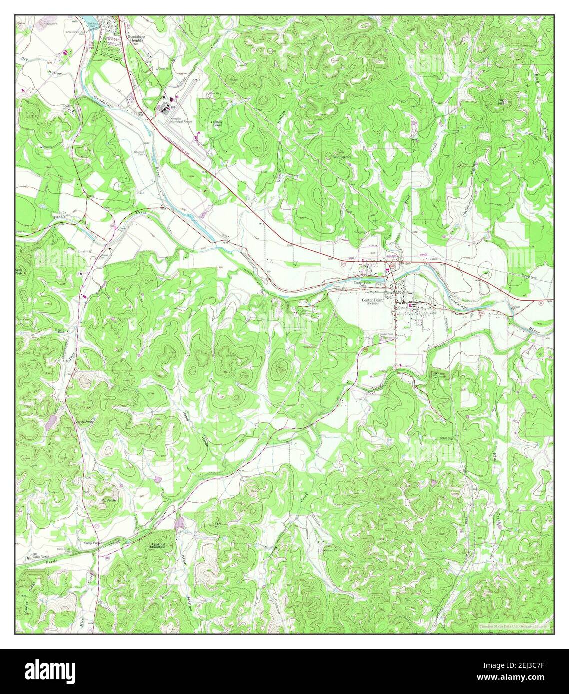 Center point texas map 1964 1 24000 united states of america by