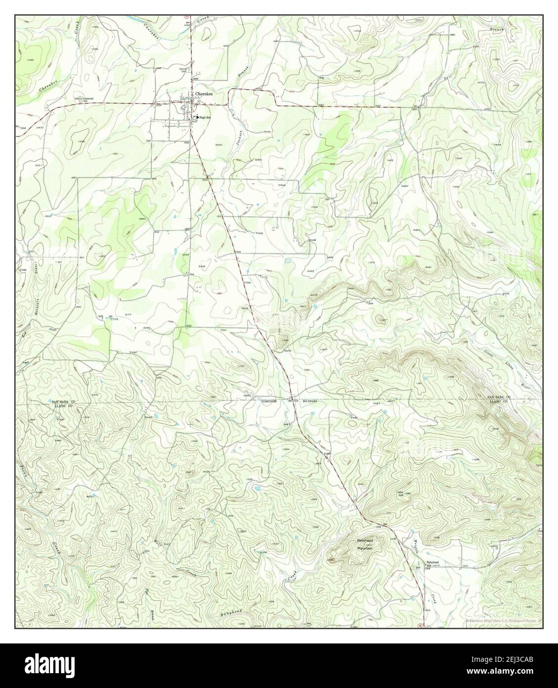 Cherokee, Texas, map 1956, 1:24000, United States of America by Timeless Maps, data U.S. Geological Survey Stock Photo