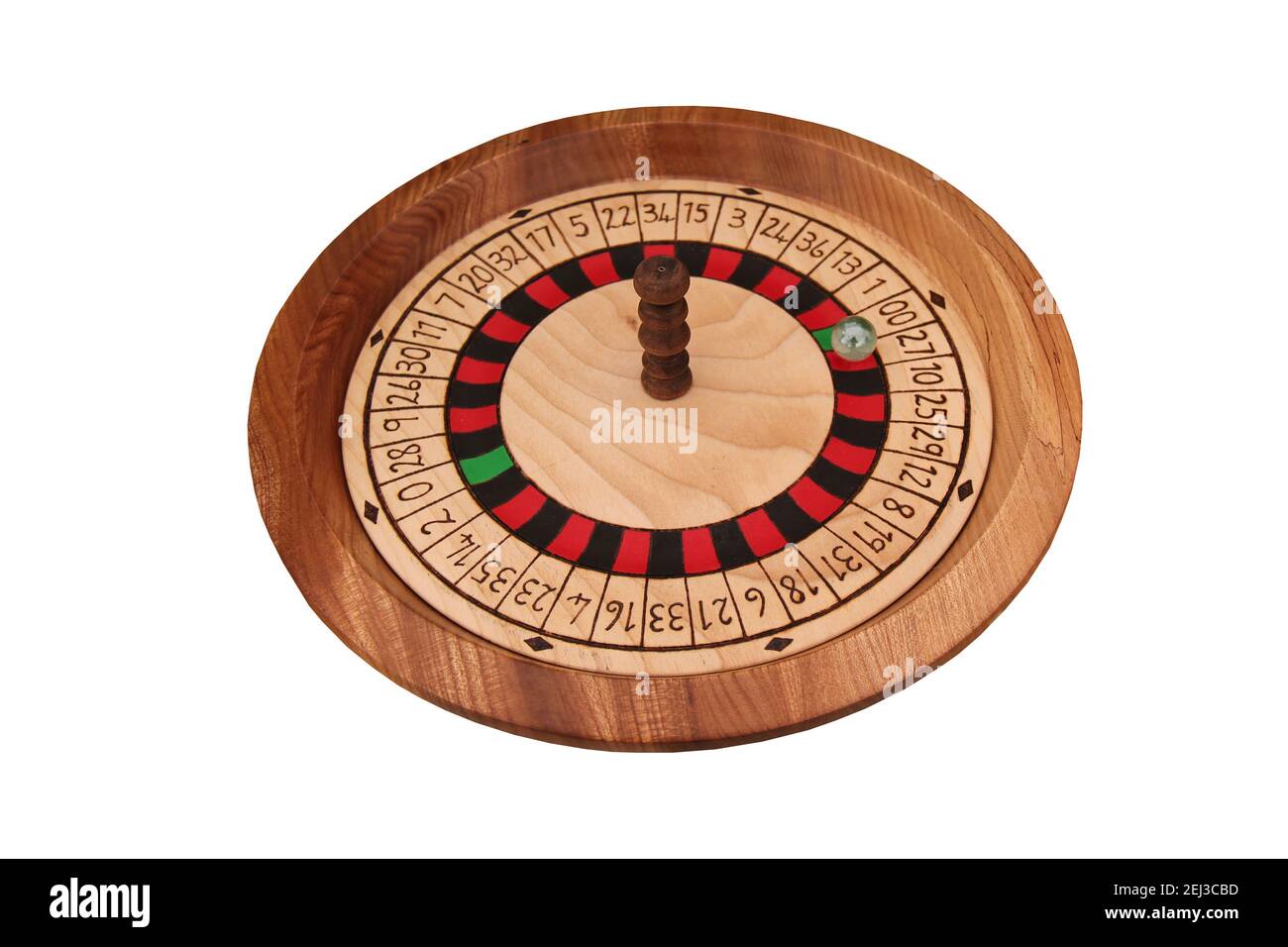 A Craft Made Wooden Roulette Wheel with Marble Ball Stock Photo Alamy