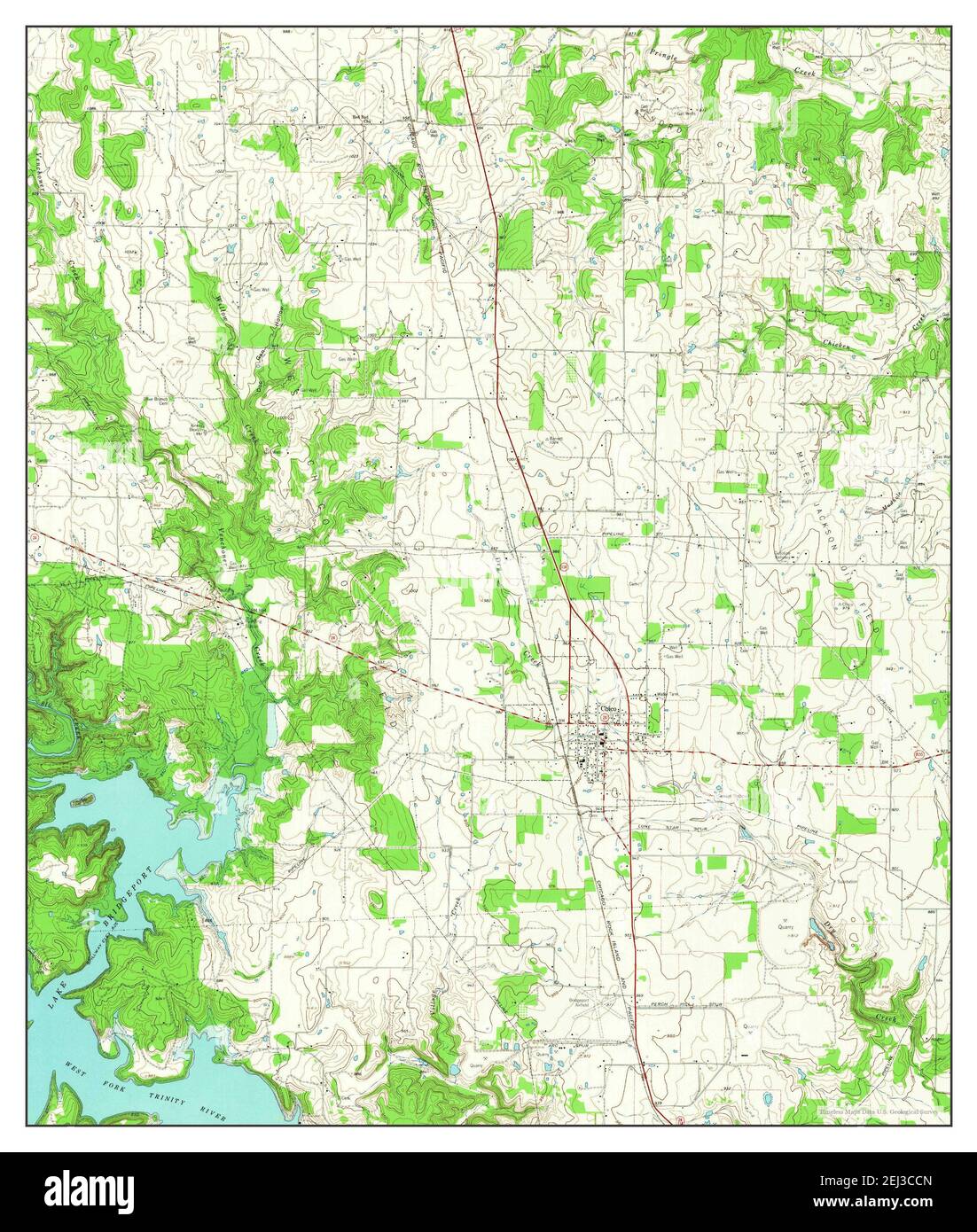 Chico, Texas, map 1961, 124000, United States of America by Timeless