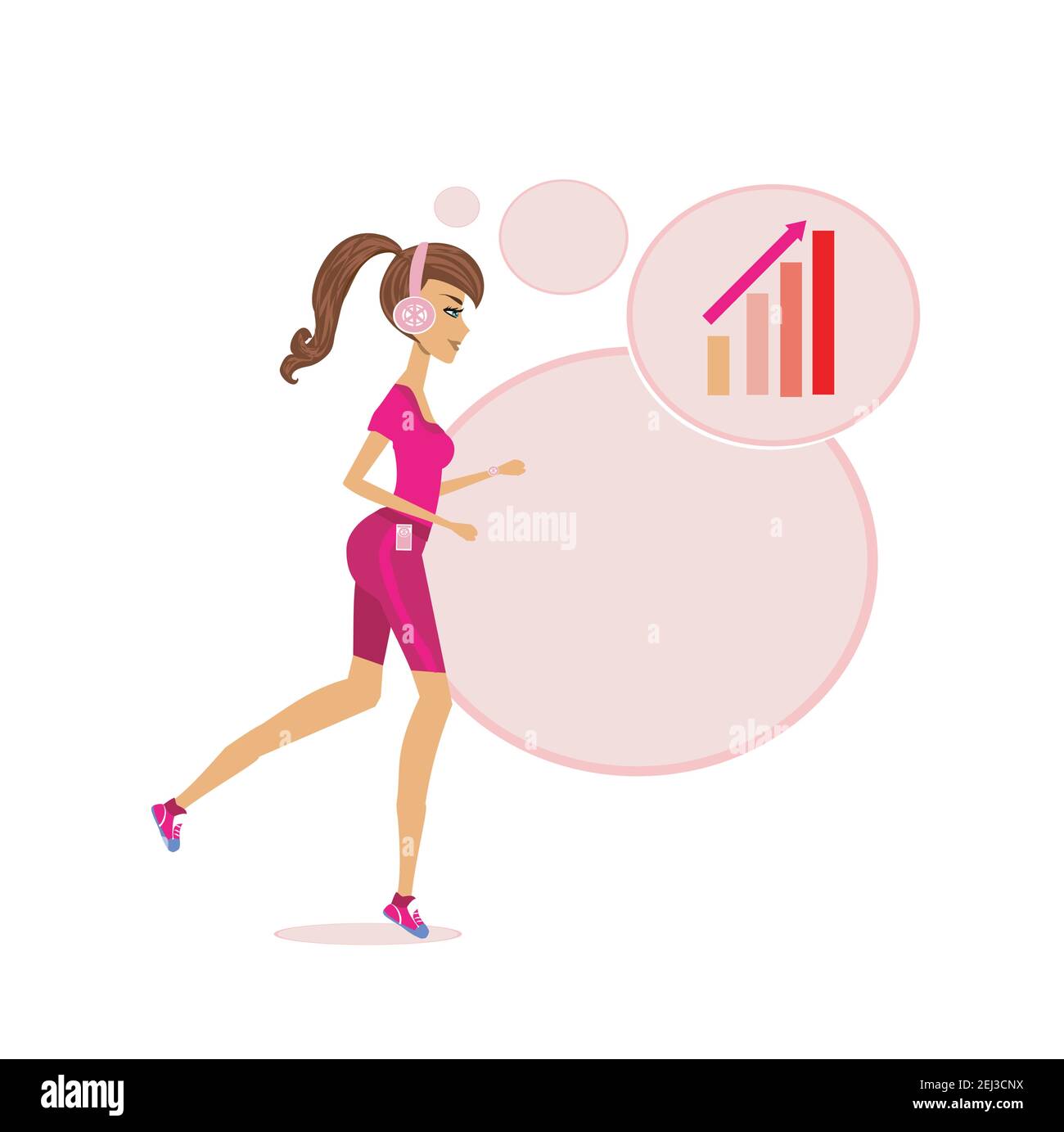 Beautiful Fitness Girl Running card Stock Vector Image & Art Alamy