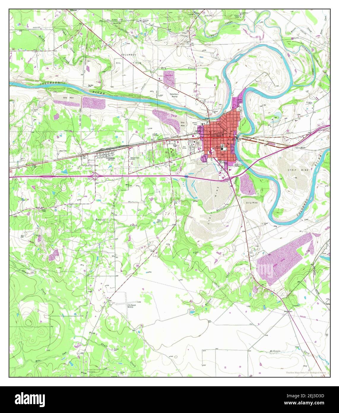 Columbus Texas map 1957 1 24000 - Columbus Texas Map 1957 124000 United States Of America By Timeless Maps Data Us Geological Survey 2EJ3D3D